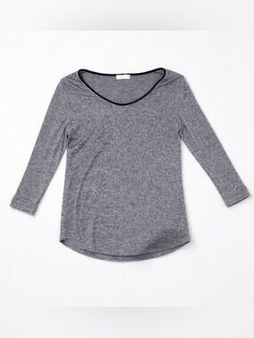 Vince Gray Scoop Neck Long Sleeve Top XS